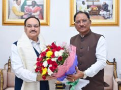 मुख्यमंत्री विष्णु देव साय ने केंद्रीय स्वास्थ्य एवं परिवार कल्याण मंत्री जगत प्रकाश नड्डा का किया आत्मीय स्वागत