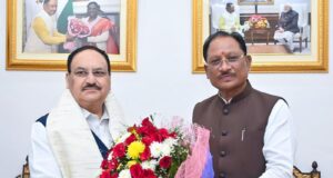 मुख्यमंत्री विष्णु देव साय ने केंद्रीय स्वास्थ्य एवं परिवार कल्याण मंत्री जगत प्रकाश नड्डा का किया आत्मीय स्वागत